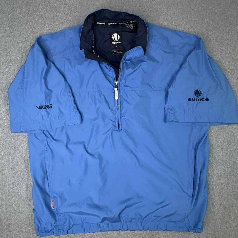 Sunice Half 1/2‎ Zip Blue Men's Size L Golf Pullover Jacket Windbreaker Weather